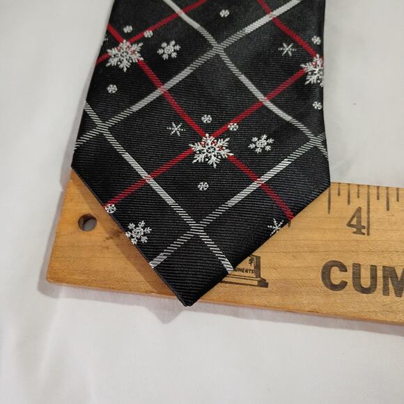 Christmas Ties 1-NWT Classic Black/White/Red- 1-SILK Snowmen Holly CandyCanes - Picture 5 of 7